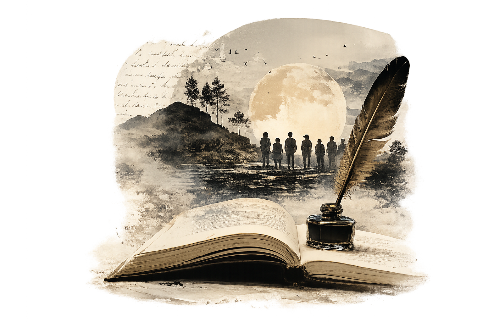 illustration d'un livre ouvert, effet aquarelle